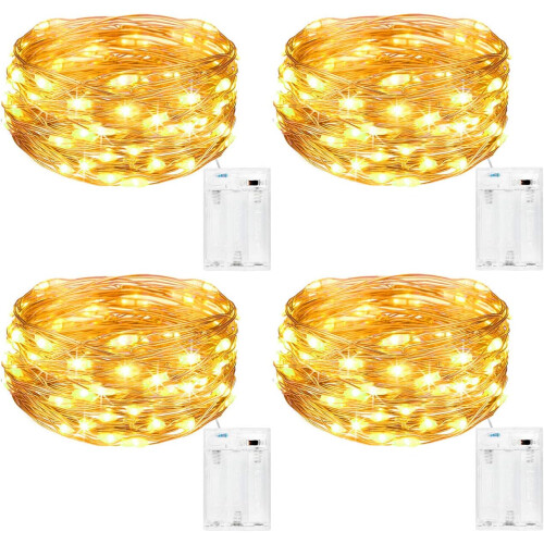 Timer Function Fairy Lights, Battery Operated 5m 50 LED String Lights for Durable LED Indoor Outdoor Use, Warm White Light