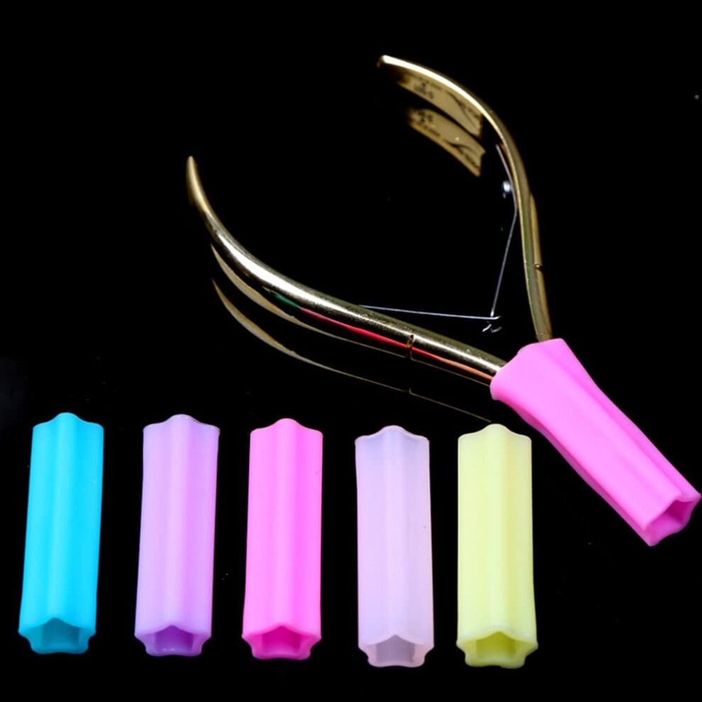 Cuticle Pliers Protective Silicone Sleeves Set of 5 for Scissors Tweezers Nail Tools