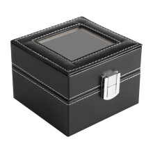 Stylový organizér na hodinky, elegantní vzhled a humanizovaný design ve skleněném pouzdře na víko, 2 polštářky na hodinky pro úschovu bez