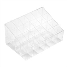 Organisateur professionnel en acrylique transparent pour maquilleuse, porte-rouges à lèvres à 24 compartiments avec design trapézoïdal pour