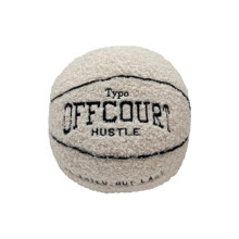 3D Offcourt Basketball Cushion 25 cm Basketball Pillow Soft Basketball Plush Ball Decoration Room Basketball Gifts for Boys Girls (White)