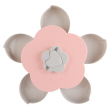Bandeja reutilizable y duradera con cinco compartimentos, forma de flor, organizador giratorio para aperitivos, bandeja multicompartimento para