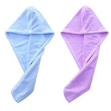 Toalha de microfibra para secagem de cabelo, ultra absorvente, secagem rápida com fecho de botão, leve e confortável, pacote com 2 unidades,