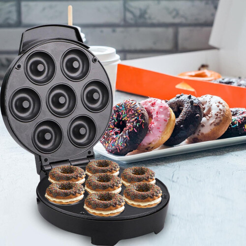 Electric Donut Maker,DoubleSided Heating For 7 Donuts,NonStick Baking Machine Ref: 8253 2
