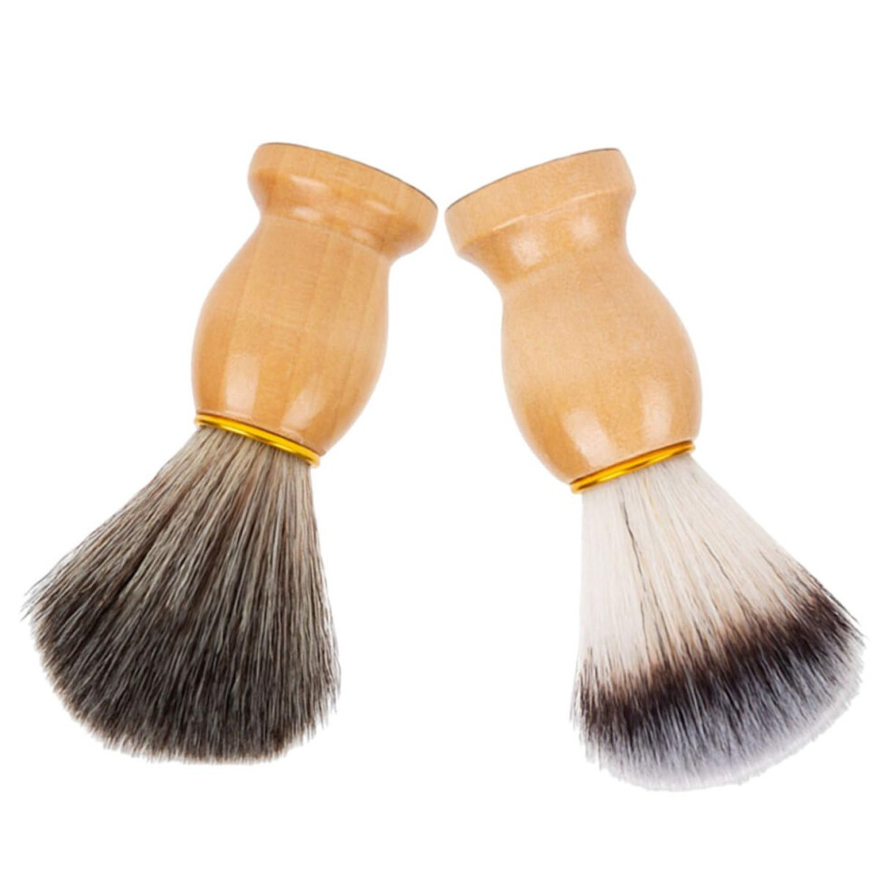 2 Pack Men's Shaving Brush Soft Bristles for Facial Cleansing Lathering and Travel Use