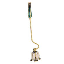 Vintage Metal Candle Snuffer with Gemstone Handle, Elegant Wick Extinguisher for Home Décor