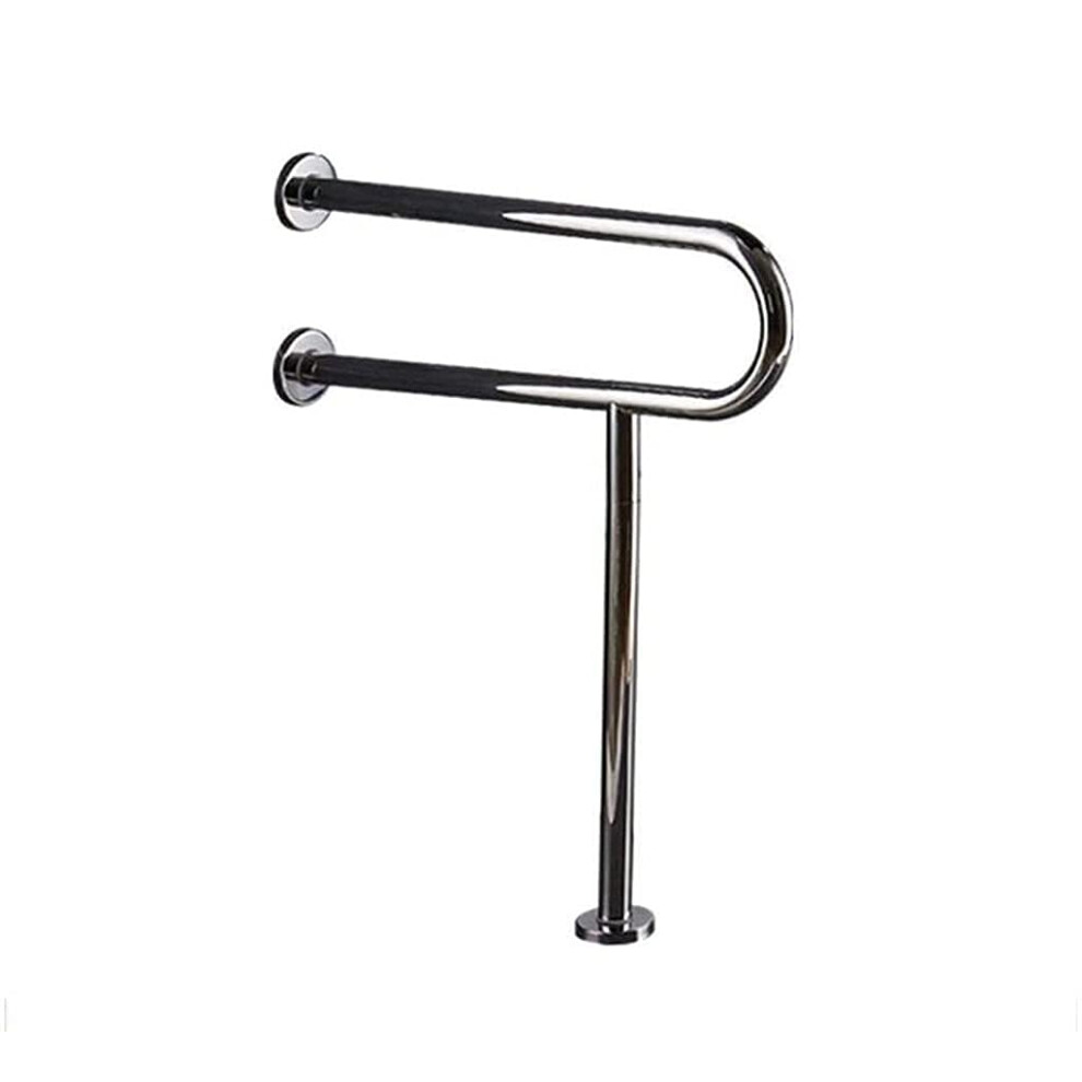 Bathroom Grab Bar 60cm UShaped Wall Mounted AntiSlip 250Kg Load Polished Chrome Safety Rail