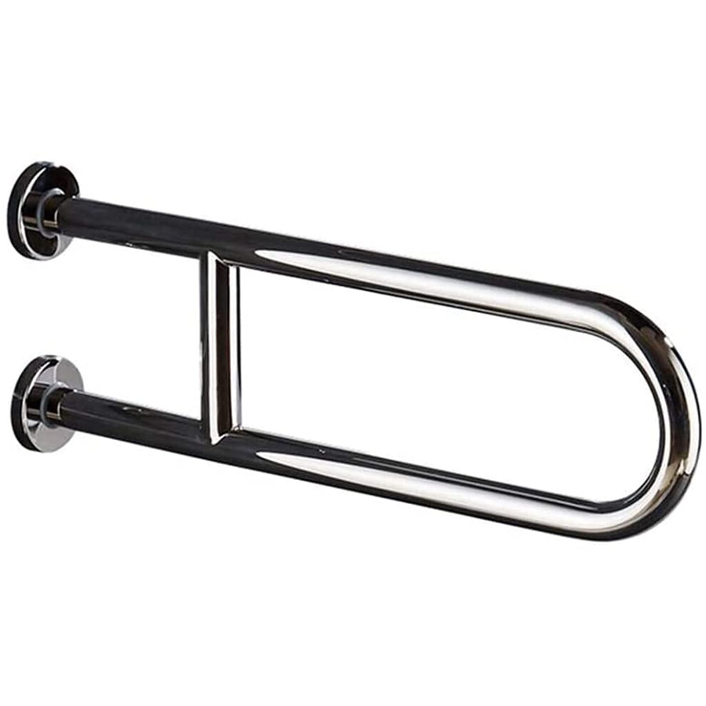 Brushed Nickel Bathroom Grab Bar UShaped Safety Handrail for Elderly Wall Mounted 60cm