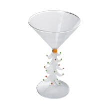 Elegant Christmas Tree Shaped Wine Glass for Drinks, Cocktails, Glassware, Drinking Cup White Ref: 5434