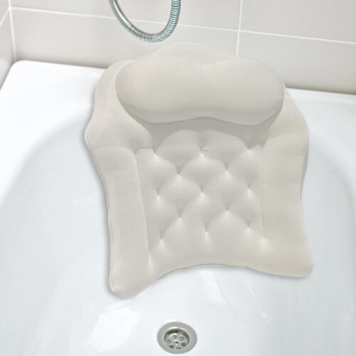 Bathtub Pillow  4D Neck Support  Shower Cushion with Suction Cups 1