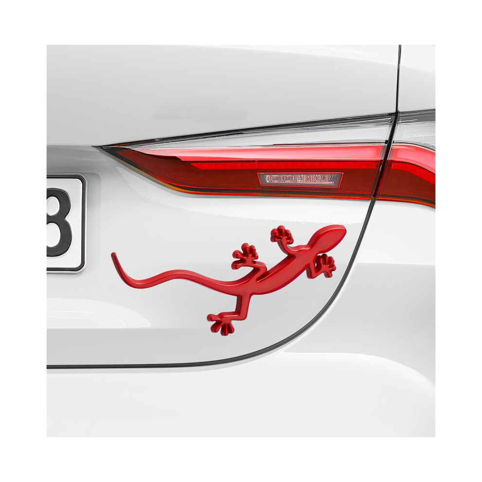 2Pcs 3D Gecko Car Decals Waterproof Metal Gecko Emblem Stickers For Car Suv Truck Red 9119770617484