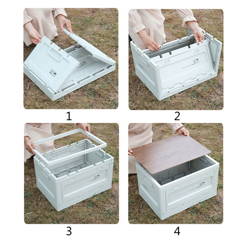 Folding Storage Box with Wood Chopping-Christmas colored wo 2