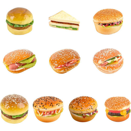 Decorative artificial hamburger models, restaurant photography props,  texture for photography and teaching Ref: 4624 1