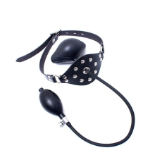 Black Inflatable Gag Face Muzzle Dildo Balloon Bondage Kink Bdsm Fetish