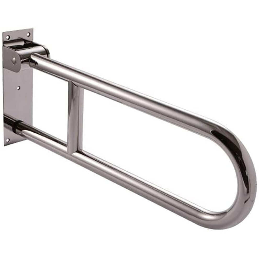Grab Bar for Toilet 60cm UShaped Folding Safety Rail, Wall Mounted NonSlip Handrail for Elderly