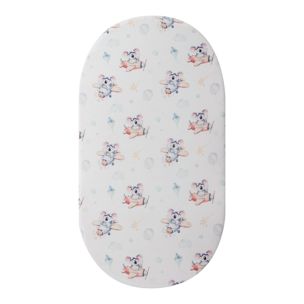 Baby bassinet fitted sheet, soft and breathable, protective cover for boys and girls, suitable for oval and rectangular mattresses.