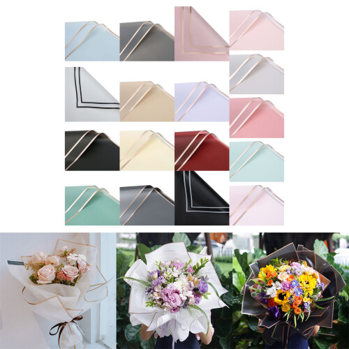 20pcs Flower Packaging Paper 58x58cm-Light goose yellow 2