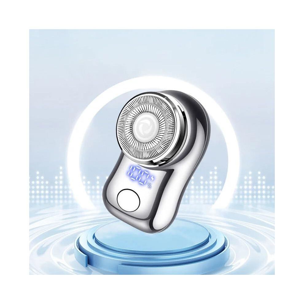Silver Electric Shaver For Men With Sharp Steel Blades, Usb Rechargeable Travel Razor,
