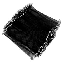 6pcs Flower Packaging Mesh Yarn14x200cm Pearl Edges-pearl black
