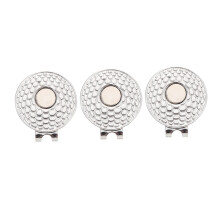 golf ball marker, hat clip, zinc alloy, silver