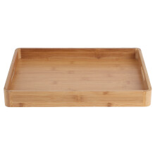 Plateau de service multifonctionnel en bambou avec poignées, élégant et de grande capacité, durable et pratique pour la maison, la cuisine et le