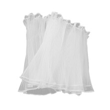 6pcs Flower Packaging Mesh Yarn14x200cm Pearl Edges-pearl white