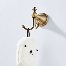 Robe Hooks Antique Brass Towel Hooks Towel Bath Coat Hanger Door Wall Hook Retro Home Decor Bathroom Accessories