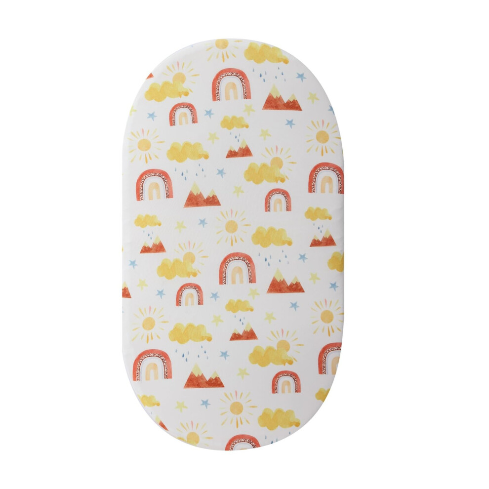 Soft and breathable bassinet fitted sheet, protective cover for boys and girls, suitable for oval and rectangular mattresses.