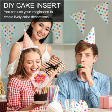 Acrylic Cake Topper Round Cupcake Topper Blank Cake Topper Stick,DIY Acrylic Cake Topper Blank Circle Cake DecoratingKit