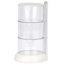 Organizator acrilic pentru accesorii de păr, depozitare pentru cercei, depozitare multistrat, rezistent la praf, niveluri pivotante, suport rotativ