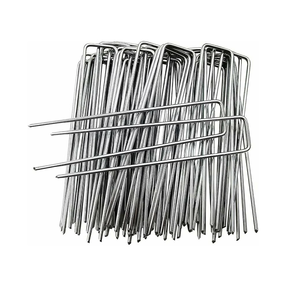 Sturdy Garden Stakes, Durable Construction Galvanized Landscape Staples For Anchoring Decorative Wire And Chicken Wire, With Sharp Ends For Simple Gro 9466005231411