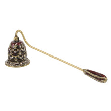 Vintage Long Handle Candle Snuffer with Rhinestone Alloy for Safe Flame Extinguishing Home Decor