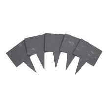 20 Slate Stone Cheese Labels for Charcuterie Board with 6 Chalks, 2 Storage Bags (28 Piece Set)