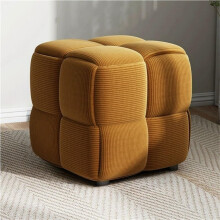 Orange Modern Storage Ottoman Footstool with Padded Seat for Living Room, Bedroom, Entryway