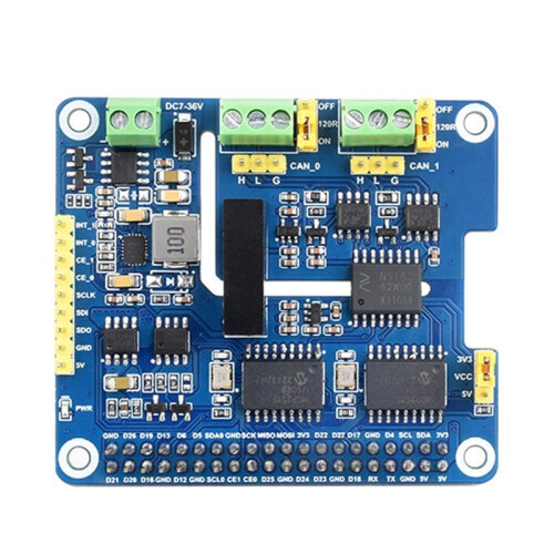 Per Raspberry Pi 2CH Isolato CAN Expansion HAT MCP2515 7-36V per Raspberry Pi Series/Jetson 2