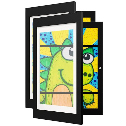 Kids Art Display Frame A4 Front Opening for Easy Artwork Change and Children's Drawings