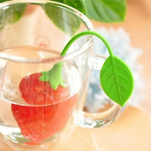 Loose Tea Leaf Strainer Silicone Tea Infuser Teapot Tool Teabag Kettle  Holder Spice Filter Tea Infuser Strawberry