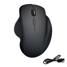 Wireless Mouse for Computer Laptop Dual Mode Ergonomic Rechargeable Mouse Black