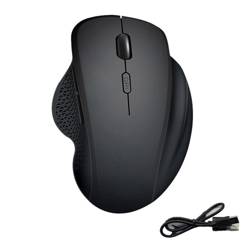 Wireless Mouse  for Computer Laptop Dual Mode Ergonomic Rechargeable Mouse Black