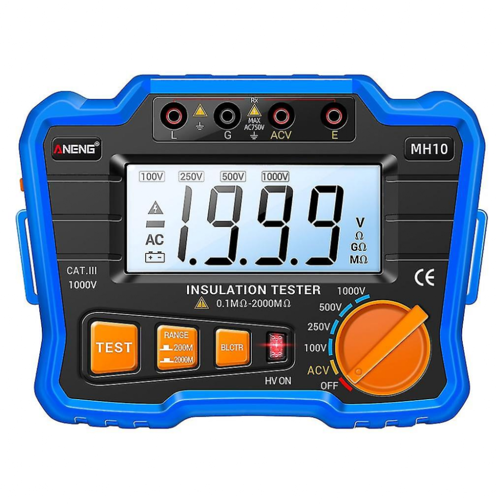 Digital Insulation Resistance Tester Megger Megohm Meter 100/250/500/1000V 6472608683789