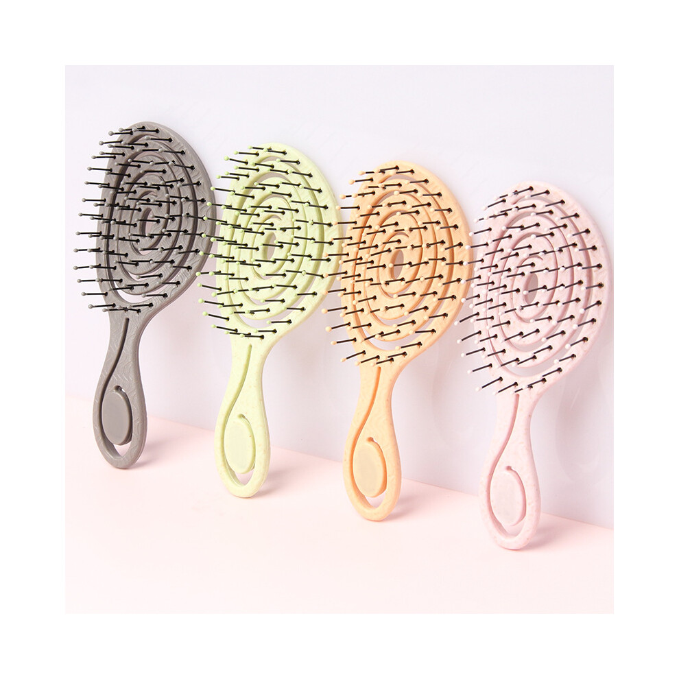 4pcs Organic Hair Brush With Straw, Climate Neutral, No Tugging, Detangling Brush