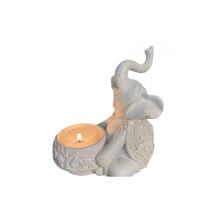 Elephant Candle Holder Vintage Rustic Resin Christmas Tea Light Decor for Mantle or Table