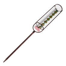 Rain Gauge Replacement Tube with Red Gasket, Brass Finish, Accurate Outdoor Garden Measurement