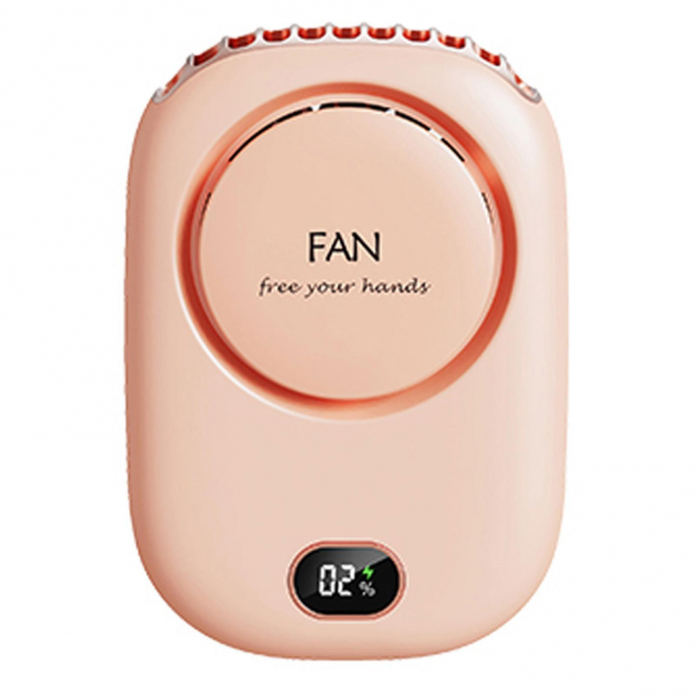 (Pink)Necklace Fan Mini Wearable Fans Neckband Fan Usb Rechargeable Quiet 3 Speed Hand Free Fan For Pink 6472608749379