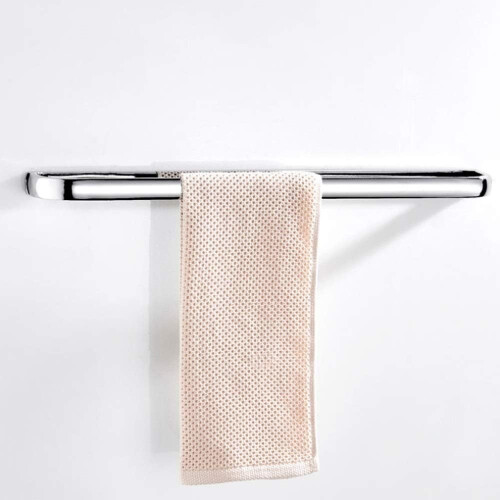 Towel Rack Wall Mounted Chrome Plated Copper Rustproof Bathroom Towel Rail Large Capacity Shelf 2