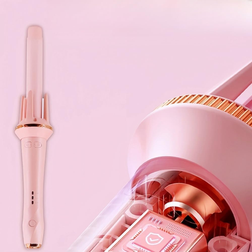 (Rosa) Modelador de Cachos Automático Elétrico com Rotação que Não Danifica o Cabelo 2