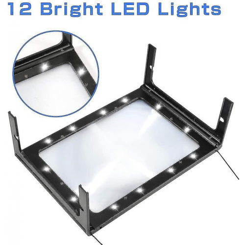 Μεγεθυντικός φακός ανάγνωσης, 12 led εξαιρετικά φωτεινός φωτιζόμενος μεγεθυντ 1