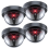 Dummy Security Camera,Fake Camera with Red LED Light,Realistic Wireless Surveillance System For Home Outdoor 4 Pack 1