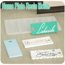 Cup Lid Name Tag Resin Mold, 40 Oz, 8-Cavity Personalized Name Tag Silicone Mold for Epoxy Resin