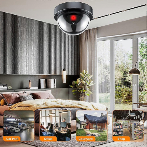 Dummy Security Camera,Fake Camera with Red LED Light,Realistic Wireless Surveillance System For Home Outdoor 4 Pack 2